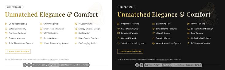 Side-by-side preview of the website in light mode and dark mode, demonstrating color mode support.