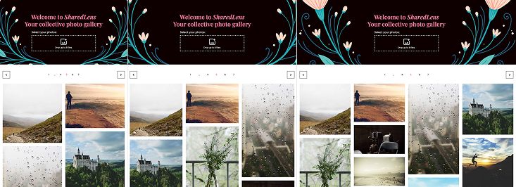 SharedLens app shown on mobile, tablet, and desktop screens to demonstrate responsive layout.