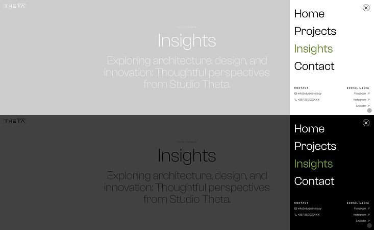 Sidebar menu preview with light mode at the top and dark mode at the bottom, illustrating the sidebar's appearance and toggle between themes.